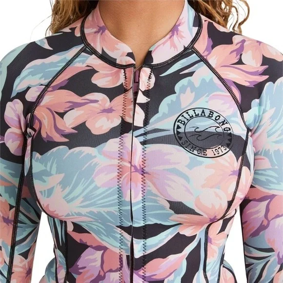 NEW NWT BILLABONG Womens Peeky Natural Upcycler Front Zip Wetsuit Jacket - Picture 3 of 10